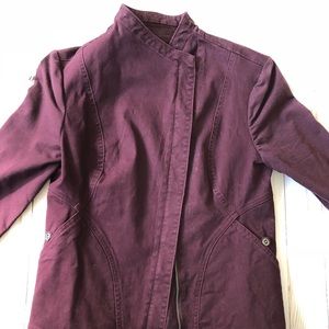 Maurices Plum Asymmetrical Zip Moto Jacket
